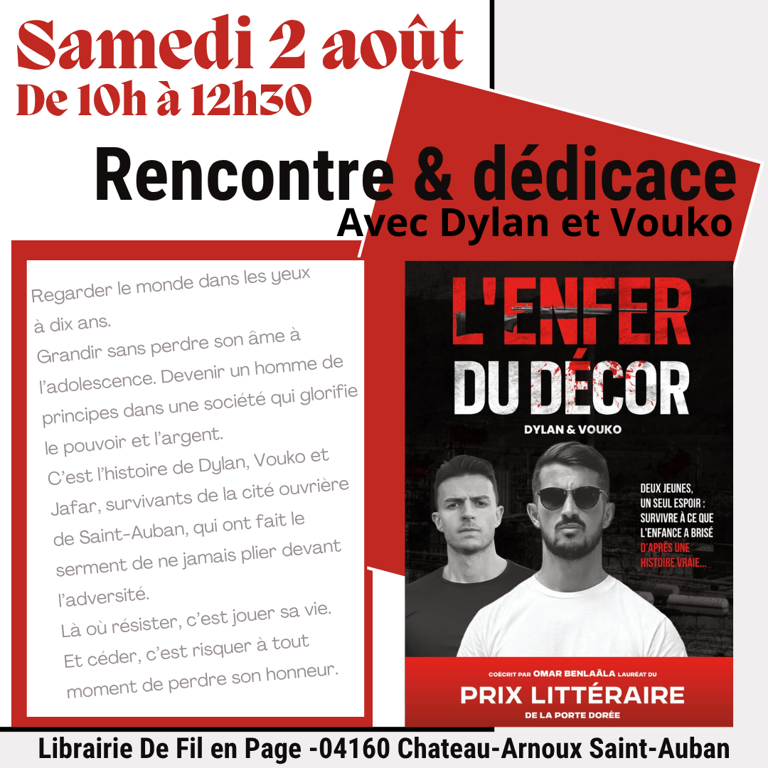 Rencontre & dédicace avec Dylan et Vouko - "L'enfer du décor"