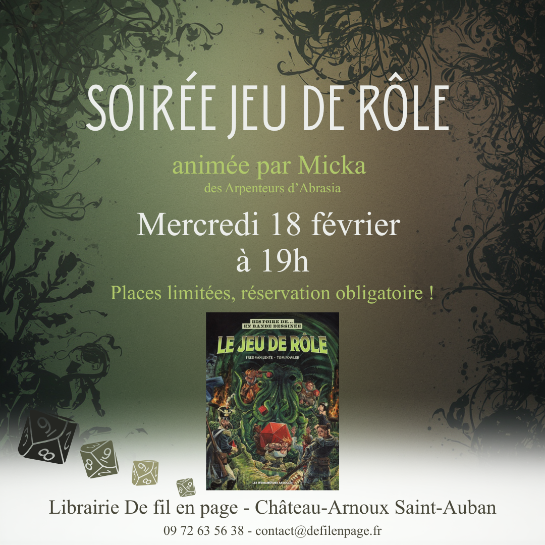 Soirée jeu de rôle à la librairie
