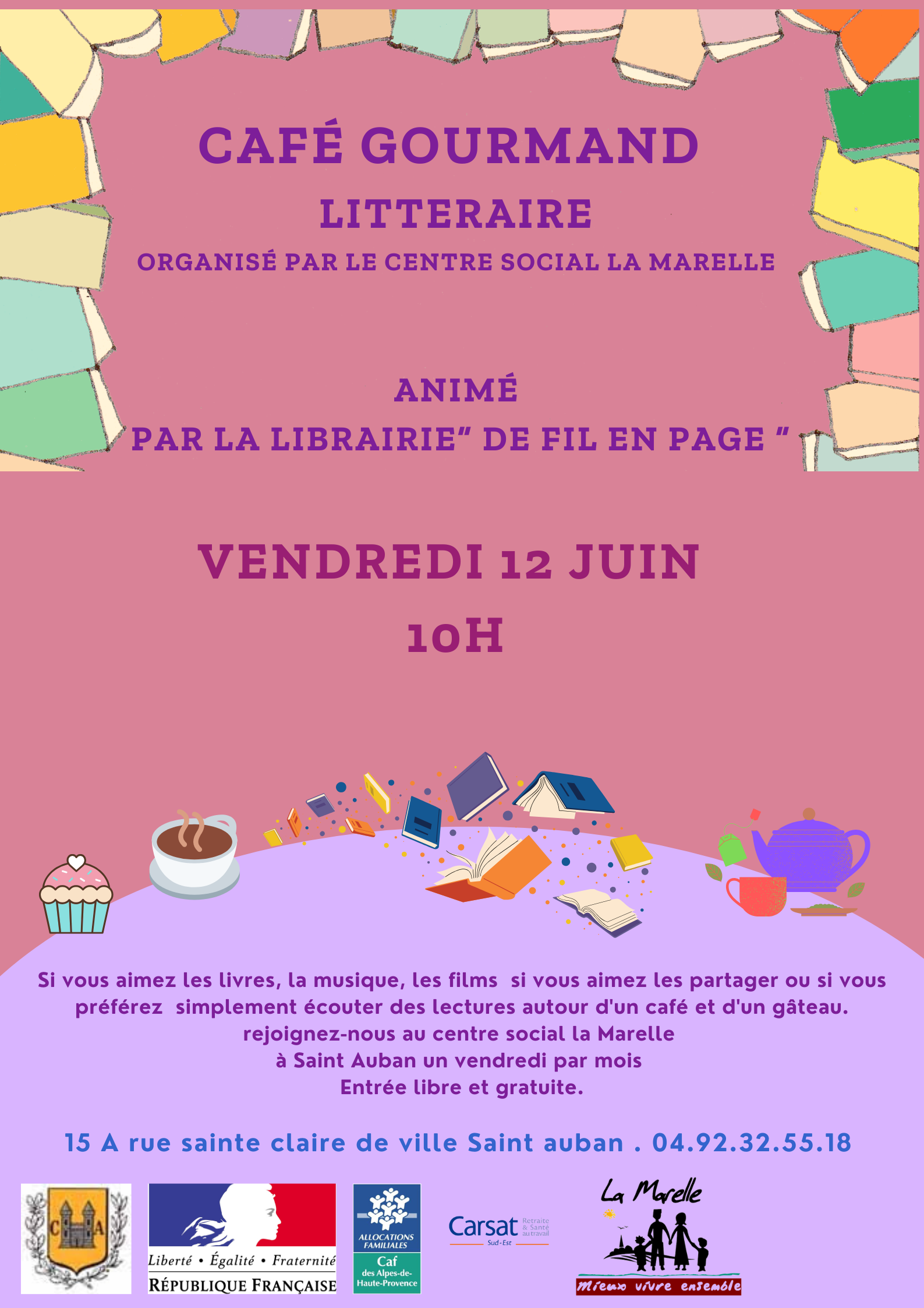 Café gourmand littéraire à La Marelle