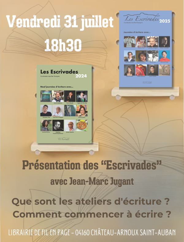 Soirée "Escrivades" avec Jean-Marc Jugant suivi d'un temps d'atelier et d'échange